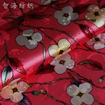 Naujų pavasario ir vasaros poliesterio pluošto elastinga suknelė cheongsam sijonas mados skaitmeninis spausdinimas žakardo audinio audinio