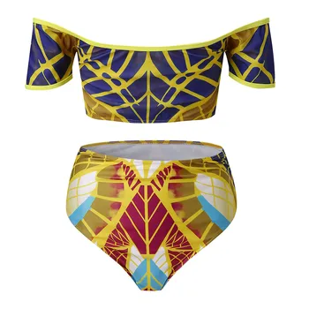 Naujų Vietinių maudymosi Kostiumėliai Moterims, Folk-custom Bikini Stumti Iki 2020 M. Afrikos Totem Bikini Komplektas Aukšto Juosmens Swimsuit Moterys Monokini Mujer