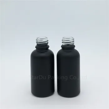 Nemokamas pristatymas 500pcs 30ml juodo matinio stiklo eterinio aliejaus butelis su juoda suklastoti akivaizdu, lašintuvu 30cc stiklo kvepalų buteliuko