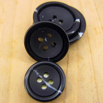 Nemokamas pristatymas 50pcs/daug Aukštos kokybės mygtukai dervos imitacija ragų vyrų kostiumas juodos spalvos mygtukai 15mm-25mm