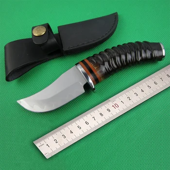Nemokamas pristatymas High-end rago rankena Sanhe plieno tiesus peilis Rinkti medžioklės peilis Lauko įrankiai dovana