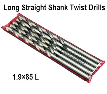 Nemokamas Pristatymas Naujos Prekės Naujos 10vnt 1.9 mm Extra Ilga 85mm HSS Twist Drill Straigth Karka Sraigės Gręžimo Tiek ,grąžtai, metalo