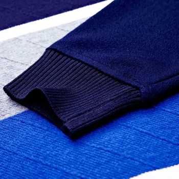 Nereguliarus Dryžuotas Kratinys False Du vyriški Megztiniai Reguliariai tinka Megztinis Vyrams Drabužius 2018 ilgomis Rankovėmis Chompas Para Hombre