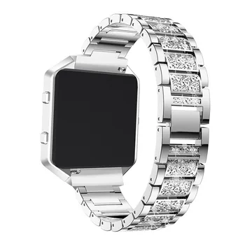 Nerūdijančio Plieno laikrodžio juosta, diržu, Fitbit Blaze pridėti padengti Pakeitimo Metalo Su kalnų krištolas Apyrankės Apyrankės watchband