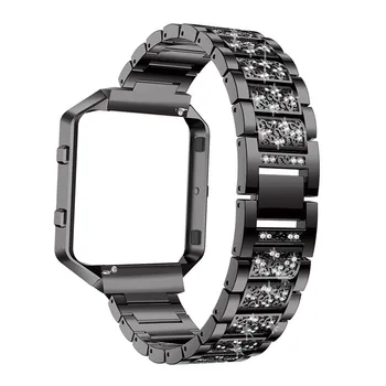 Nerūdijančio Plieno laikrodžio juosta, diržu, Fitbit Blaze pridėti padengti Pakeitimo Metalo Su kalnų krištolas Apyrankės Apyrankės watchband
