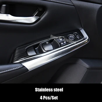 Nerūdijančio plieno Nissan Sentra 2020 Priedai LHD Durų Lango stiklo Pakėlimo Jungiklis Skydelio Dangtelį apdaila, Automobilių stilius 4pcs