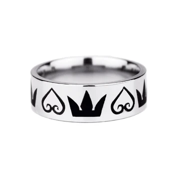 Nerūdijančio Steell Karalystė Širdelės Karūna Širdies Dizaino Žiedas Vyrams, Moterims, Aukštos Kokybės Žiedai, Papuošalai