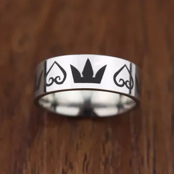Nerūdijančio Steell Karalystė Širdelės Karūna Širdies Dizaino Žiedas Vyrams, Moterims, Aukštos Kokybės Žiedai, Papuošalai