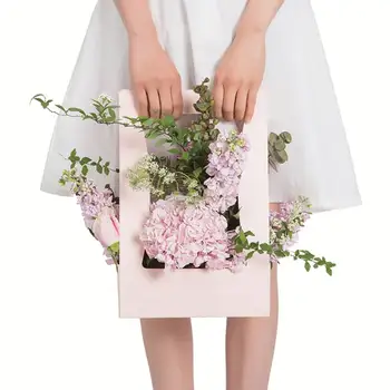Nešiojamų Popieriaus Gėlių Krepšelis, Sulankstomas Vandeniui Handheld 