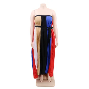 Nuo Peties Elegantiškas Bohemijos Suknelė Moterims Stebėjimo Vertikaliai Dryžuotas Atostogų Suknelės Mados Plisuotos Plus Size Vestidos