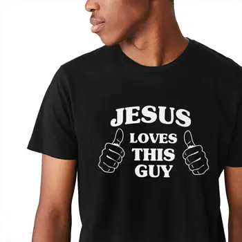 O-kaklo Jėzus Myli, Tai Vaikinas Trumpas Rankovės 2019 Naujas Unisex Minkštas Plonas La Camiseta Didmeninė marškinėliai