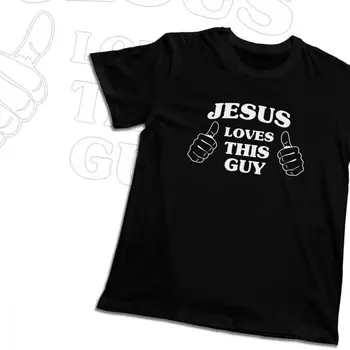 O-kaklo Jėzus Myli, Tai Vaikinas Trumpas Rankovės 2019 Naujas Unisex Minkštas Plonas La Camiseta Didmeninė marškinėliai