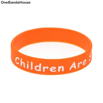 OBH 1PC Vaikai yra Protingas Silikoninė Apyrankė Orange Vaikas Dydis