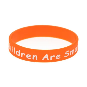 OBH 1PC Vaikai yra Protingas Silikoninė Apyrankė Orange Vaikas Dydis