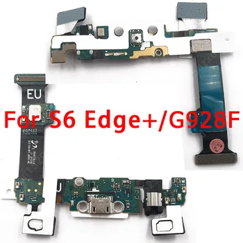 Originalus USB Mokestis Valdybos Samsung Galaxy S6 Krašto Apmokestinimo Uosto G925F PCB Doko Jungtis, Flex Kabelis atsarginės Dalys