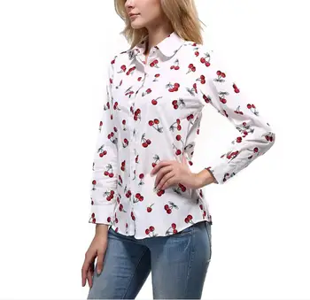 Palaidinės, Marškinėliai Atsitiktinis Paltai 2020 m. pavasarį, rudenį naujų moterų mados Spausdinti striukė ilgomis rankovėmis grynos medvilnės marškiniai, palaidinės striukės