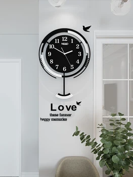 Paprasta Švytuoklės Sieninis Laikrodis Skaitmeninis Lipdukas Šiaurės Kambarį Sieninis Laikrodis Kūrybos Minimalistinio Reloj Salonas Namų Puošybai AF50WC