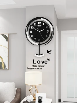 Paprasta Švytuoklės Sieninis Laikrodis Skaitmeninis Lipdukas Šiaurės Kambarį Sieninis Laikrodis Kūrybos Minimalistinio Reloj Salonas Namų Puošybai AF50WC