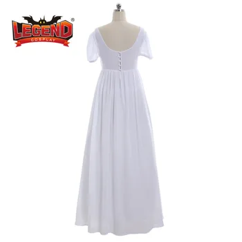 Paprastas baltas Regency stiliaus suknelė lady Regency Kamuolys Suknelė Aukšto Juosmens Arbata Suknelė Suknelė viduramžių suknelė pagal užsakymą