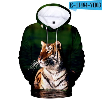Paprastas Stilius vyriški Laisvalaikio Megztiniai 3D spausdinimo Tigras Hoodie Berniukai Palaidinukė vaikų Hip-hop Tigras Puloveriai Drabužiai, Striukės