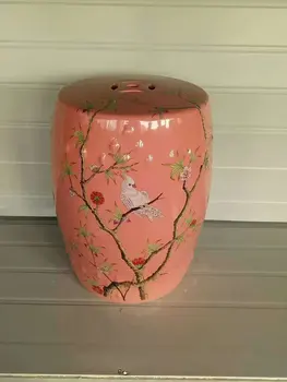 Papūga tapybos Jindezhen padažu keramikos sodo išmatose Kinų keramikos būgno išmatose vonios porceliano rožinės spalvos keramikos būgno išmatose