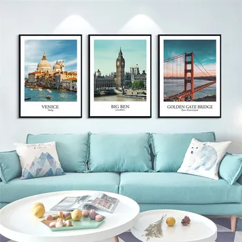 Pasaulyje Garsaus Kraštovaizdžio Architektūros Kambarį Apdailos Dažymo Tower Bridge, Drobės, Sienos Frameless Nuotraukų Spausdinimas Plakatas