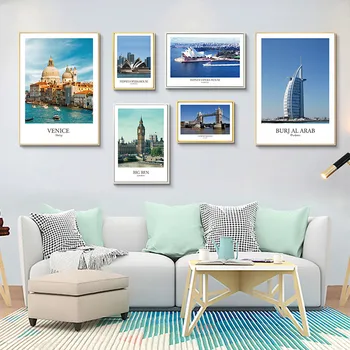 Pasaulyje Garsaus Kraštovaizdžio Architektūros Kambarį Apdailos Dažymo Tower Bridge, Drobės, Sienos Frameless Nuotraukų Spausdinimas Plakatas