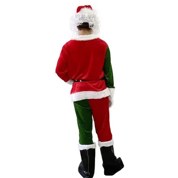 Patvarus Kalėdų Senelio Kostiumas Rinkinys Vyrams Kalėdų Šalies Aprangą Cosplay Suknelė HYD88