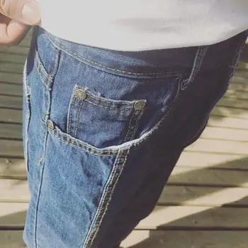 Pavasarį ir vasarą 2020 gatvės Mados džinsinio audinio vyriškų ruožas kulkšnies ilgio džinsai madinga korėjos jaunimo plonas kojų studentų vyrų kelnės