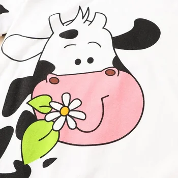 Pavasarį, Rudenį Medvilnės Kūdikių Pižama Romper Atsitiktinis Gražių Animacinių filmų Karvių ilgomis Rankovėmis Kūdikiui Romper Namo Patogus Kūdikiui Jumpsuit 0-18M