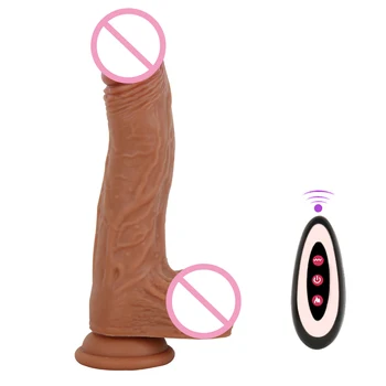 Pažangios šildymo wireless multi-dažnio vibracijos tikroviška silikono vibratorius dildo masturbacija G-spot makšties sekso žaislas