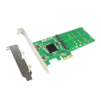 PCI Express 2.0 4x B + M klavišą M. 2 SSD Korta PCI-e 2x NGFF SATA SSD Adapter PCIe žemo profilio Laikiklis Samsung 850 EVO PM871