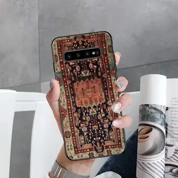 Persų Gėlių kilimų estetika modelio Telefono dėklas Samsung Galaxy S5 S6 S7 S8 S9 S10 S10e S20 krašto plius lite