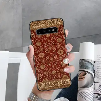 Persų Gėlių kilimų estetika modelio Telefono dėklas Samsung Galaxy S5 S6 S7 S8 S9 S10 S10e S20 krašto plius lite