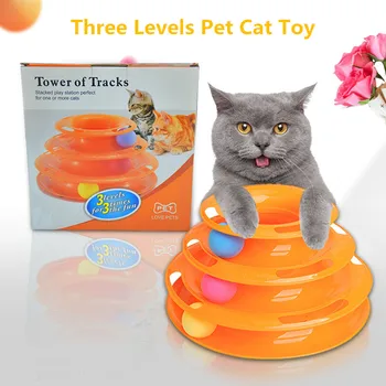 Pet Interaktyvus Žaislas Katė Trijų Lygių Katė Žaislas Tower Įspūdį Žaisti Kelio Bokštas Juokinga Katė Žaislas Kamuolys Mokymo Pramogų Plokštė