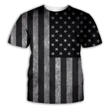 PLstar Kosmosas Naujas JAV Vėliava T-shirt Vyrams / Moterims Seksualus 3d Marškinėlius Spausdinti Dryžuotas Amerikos Vėliava Vyrų T-shirt Vasaros Viršūnes Tees