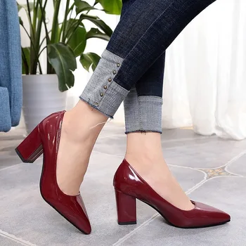 Plus Size 33-43 Moterų Bateliai Aukštas Aukštakulniai Bateliai Moteris Siurbliai, Seksualus Pažymėjo Tne Seklių Slip-on Šalies Batų Zapatos De Mujer 2020 m.