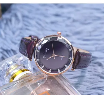 Prabangos Prekės Gogoey Moterų Žiūrėti Mados Atsitiktinis Kristalų Suknelė Laikrodį Odinis Dirželis Kvarcas Žiūrėti Moterų Laikrodis Reloj Mujer