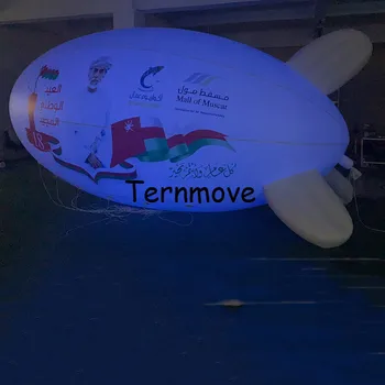 Pripučiami apšvietimo Reklamos Blimp/Dirižablis/Zepplin pvc led blimp už reklamos pripučiami oro balionas su led šviesa