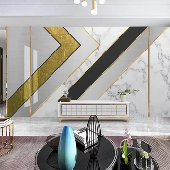 Pritaikyti tapetai, 3d šiuolaikinės minimalistinė geometrinių marmuro, aukso linija, šviesos prabanga Обои TV foną, sienų apdaila фотообои