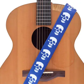PT-302 Gitara Dirželis Mėlyna Spausdinti Galvos Odos Dirželis Elektrinė Gitara ir Bosinė Guitarra Priedai Styginių Muzikos instrumentų