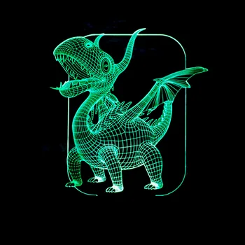 Pterosaurs 3D Visuelle LED Nakties Šviesos Dinosaure 3d Stalas Stalo Lempa Usb Nuotolinis 7 Colorch Keitimas Geriausia Vaikui Dovana
