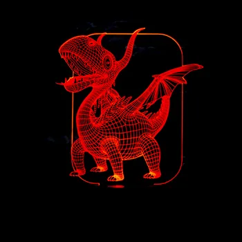 Pterosaurs 3D Visuelle LED Nakties Šviesos Dinosaure 3d Stalas Stalo Lempa Usb Nuotolinis 7 Colorch Keitimas Geriausia Vaikui Dovana