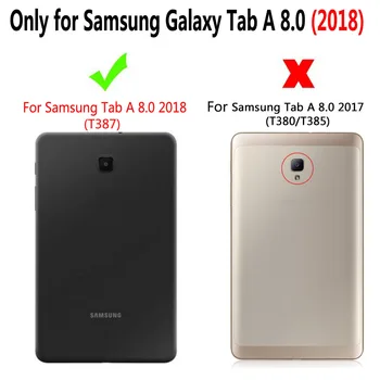 PU Odinis dėklas, Skirtas Samsung Galaxy Tab 8.0 2018 SM-T387 3D Spalvinga Tapybos Dangtelis, skirtas 