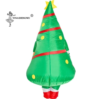 Pėsčiomis kalėdų Eglutė Kalėdų Cosplay Žalia, Pripučiami Kalėdų Eglutė Drabužių Kalėdų Senelis Dress Up Naujųjų Metų šaliai Karnavalas