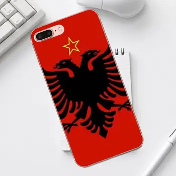 Qdowpz Galaxy Alfa Core Premjero Pastaba 4 5 8 S3 S4 S5 S6 S7 S8 S9 mini krašto Plius Minkštos TPU Karšto Pardavimo Al Albanija Grunge Flag