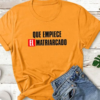 QUE EMPIECE EL MATRIARCADO Modelio Marškinėliai Moterims, O-kaklo Medvilnės trumpomis Rankovėmis Tee Marškinėliai Femme Derliaus laisvos Moters Tshirts