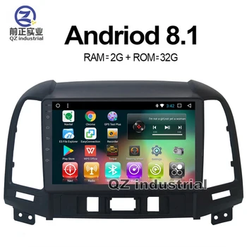QZ industial HD 9inch Android 8.1 T3 Automobilių DVD Grotuvas Hyundai santa fe 3holes/4holes su Radijo GPS, 3G, 4G, WIFI, Navigacija RDS