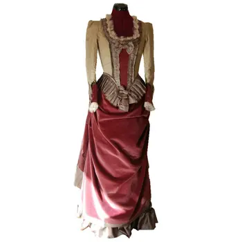 R-838 Senovinių Kostiumų, 1860 m pilietinio Karo Pietų Belle Kamuolys vestuvių Suknelė/Gothic Lolita Dress Viktorijos suknelės
