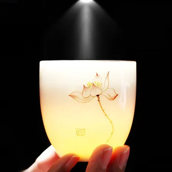 Rankomis dažyti Lotus Tiesiai puodeliai Kūrybinės Keramikos Asmens Kung Fu Arbatos Puodeliai Plonos Padangos Didelis Baltas naudoti kasdien ar dovanos